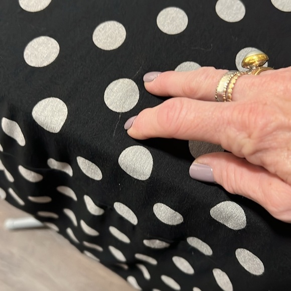 Gershon Bram Lagenlook Black with Gray Polka Dot Accent Midi Dress Size Small - Picture 10 of 11